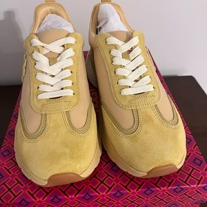 Tory Burch Good Luck Trainer. Cornbread golden color. New in box. Size 9.5